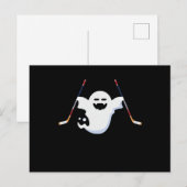 Grappig boek spelen ijshockey halloween lange mouw feestdagenkaart (Voorkant / Achterkant)