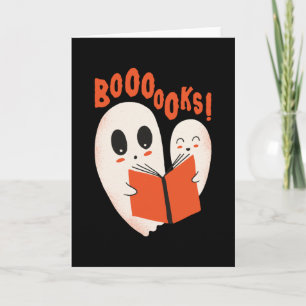 Grappig Boekenwurm Spook Halloween Kostuum Boooeke Kaart
