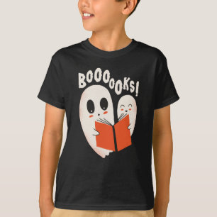 Grappig Boekenwurm Spook Halloween Kostuum Boooook T-shirt