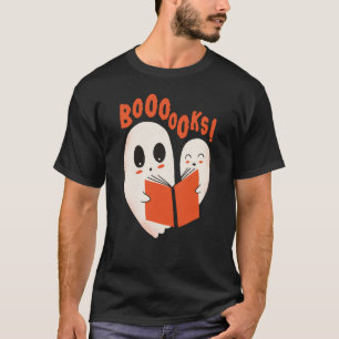Grappig Boekenwurm Spook Halloween Kostuum Boooook T-shirt