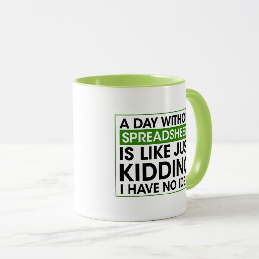Grappig boekhouden, een dag zonder spreadsheets ca mok (Voorkant rechts)