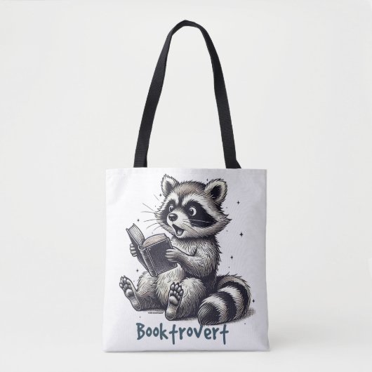 Grappig boekverslaafde wasbeer  tote bag (Voorkant)