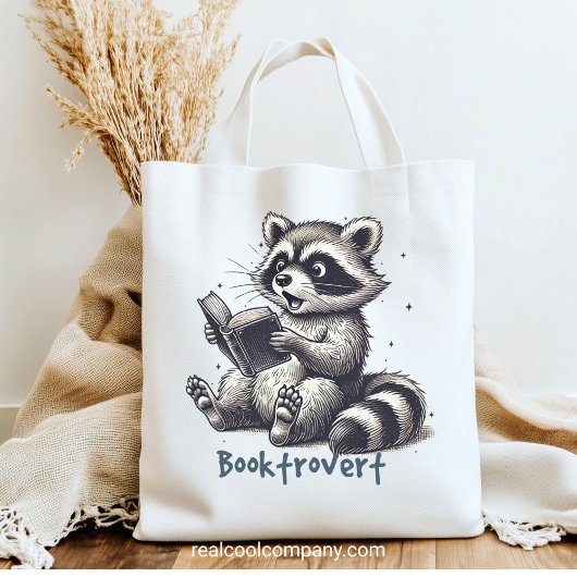 Grappig boekverslaafde wasbeer tote bag