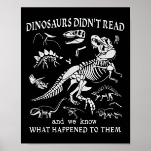Grappig Boekwerk Nerd Boek Club Lezen Lovers Dino' Poster