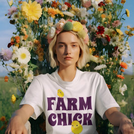 Grappig "Boerderij Chick" T-shirt