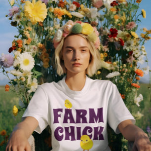 Grappig "Boerderij Chick" T-shirt