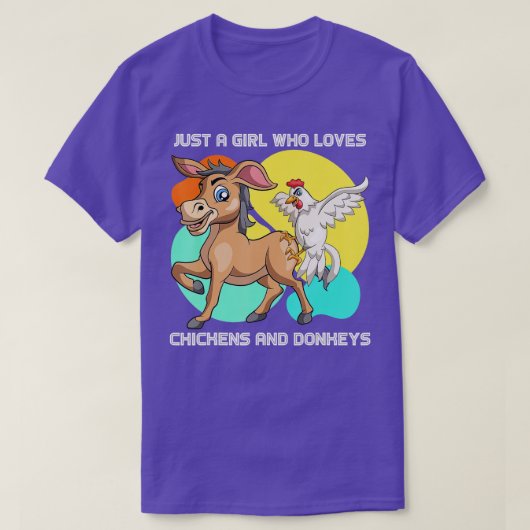 Grappig Boerderij Dier, gewoon een meisje dat van  T-shirt (Design voorkant)