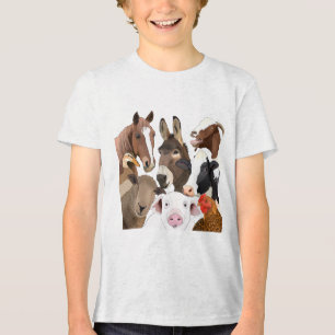 Grappig Boerderij Dierenportret Tri-Blend Shirt