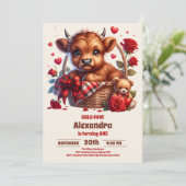 Grappig Boerderij Heilige Koe Hoogland 1e Verjaard Kaart (Staand voorkant)