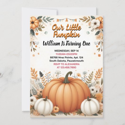 Grappig Boerderij Kind Onze kleine pompoen draait Kaart (Voorkant)