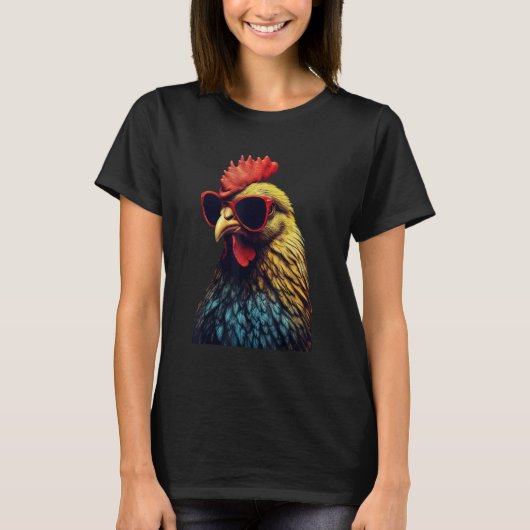Grappig Boerderij Kip Dieren cadeau Retro Kuiken T-shirt (Voorkant)