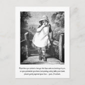 Grappig  Boerderij Meisje Booger Story Zwart Wit Briefkaart (Voorkant)