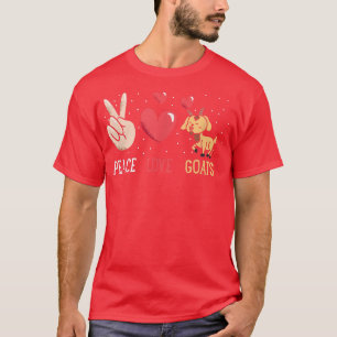 Grappig Boerderij Peace Love Goats Graphic for Wom T-shirt