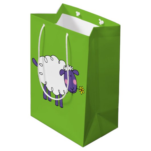 grappig boerderij wollig schaap medium cadeauzakje (Achterkant Gekanteld)