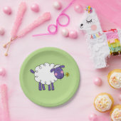 grappig boerderij wollig schaap papieren bordje (Feest)