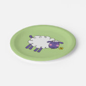 grappig boerderij wollig schaap papieren bordje (Gekanteld)