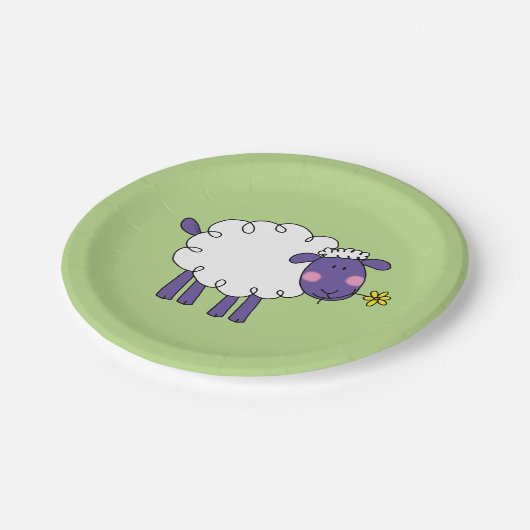 grappig boerderij wollig schaap papieren bordje (Gekanteld)