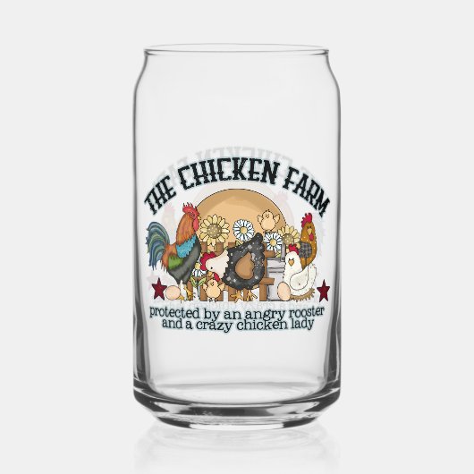 Grappig boerenkip boerderij blikvorm glas (Voorkant)
