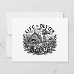 Grappig Boerenleven is beter op de boerderij Boerd Bedankkaart