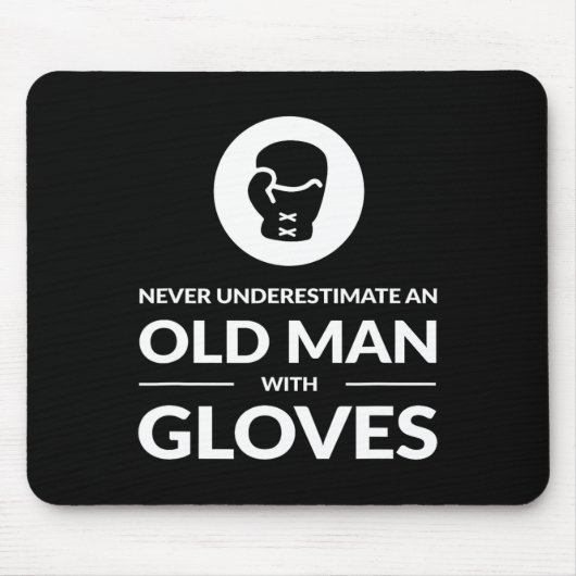 Grappig Boksen Boxer Oud Man T Shirt Gift Muismat (Voorkant)