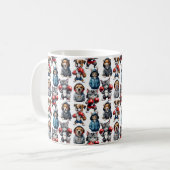 Grappig Boksen Kat Hond Patroon Design Koffiemok (Voorkant links)