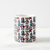 Grappig Boksen Kat Hond Patroon Design Koffiemok (Center)