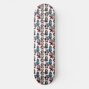 Grappig Boksen Kat Hond Patroon Design Persoonlijk Skateboard