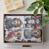 Grappig Boksen Kat Hond Patroon Design Tissuepapier (Geschenk)