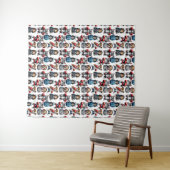 Grappig Boksen Kat Hond Patroon Design Wandkleed (In Situ (horizontaal))