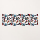 Grappig Boksen Kat Hond Patroon Design Yogamat (Achterkant (horizontaal))