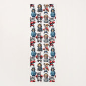 Grappig Boksen Kat Hond Patroon Design Yogamat (Achterkant)