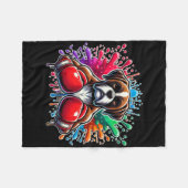 Grappig Boksen Kickboksen Lover Boxer Dog Paint Sp Fleece Deken (Voorkant (Horizontaal))