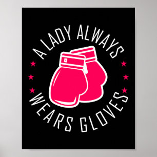 Grappig Boksen Roze Handschoenen T Shirt Vrouwen B Poster