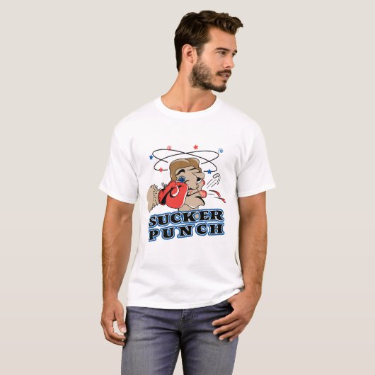 Grappig boksen sucker punch cartoon t-shirt (Voorkant volledig)