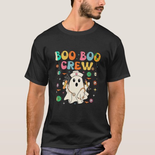Grappig Boo Boo Crew Spooky Nurse Scrub Top Hallow (Voorkant)