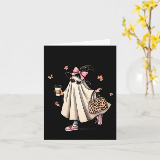 Grappig Boo Jee Ghost Halloween Boo Jee Ghost Spoo Kaart (Gele Bloem)