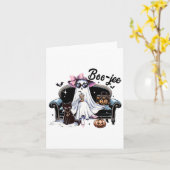 Grappig Boo Jee Ghost Halloween Boo Jee Ghost Spoo Kaart (Gele Bloem)