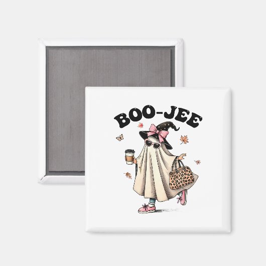 Grappig Boo Jee Ghost Halloween Boo Jee Ghost Spoo Magneet (Voorkant / Achterkant)