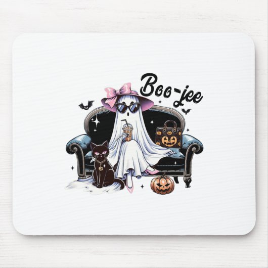 Grappig Boo Jee Ghost Halloween Boo Jee Ghost Spoo Muismat (Voorkant)