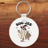 Grappig Boo Jee Ghost Halloween Boo Jee Ghost Spoo Sleutelhanger (Voorkant)