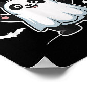 Grappig Boo Panda Halloween Ghost Design voor kind Poster (Hoek)
