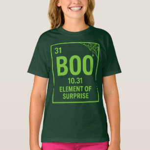 Grappig BOO Periodiek Systeem Halloween Pun T-shir T-shirt