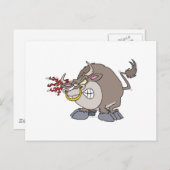 Grappig boos bull cartoon karakter briefkaart (Voorkant / Achterkant)
