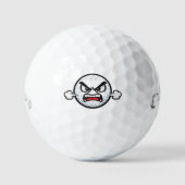 Grappig Boos Gezicht Golfbal Ontwerp Golfballen (Voorkant)