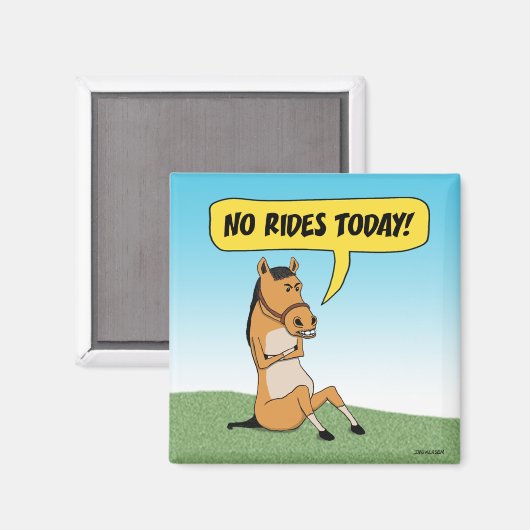 Grappig boos paard magneet (Voorkant / Achterkant)