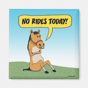 Grappig boos paard magneet