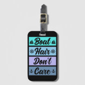 Grappig boothaar geeft niet om cruiseschip bagagelabel (Voorkant (verticaal))