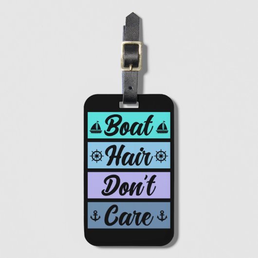 Grappig boothaar geeft niet om cruiseschip bagagelabel (Voorkant (verticaal))