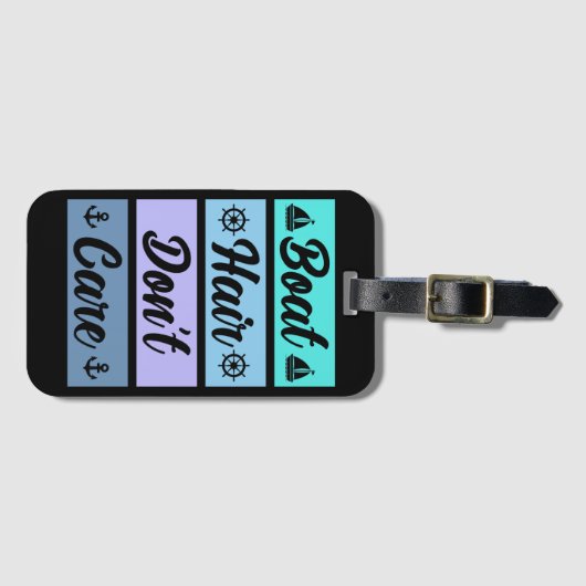 Grappig boothaar geeft niet om cruiseschip bagagelabel (Voorkant (horizontaal))