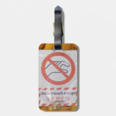 Grappig bord 'Mango niet aanraken' Bagagelabel (Achterkant verticaal)